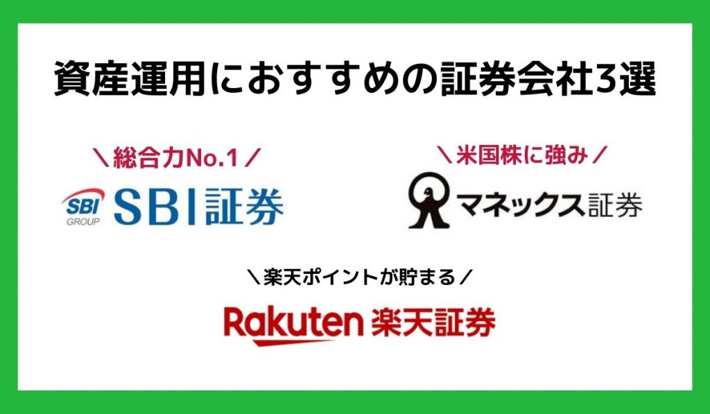 資産運用におすすめの証券会社3選