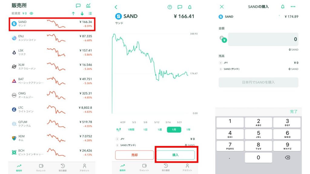 SANDを購入する