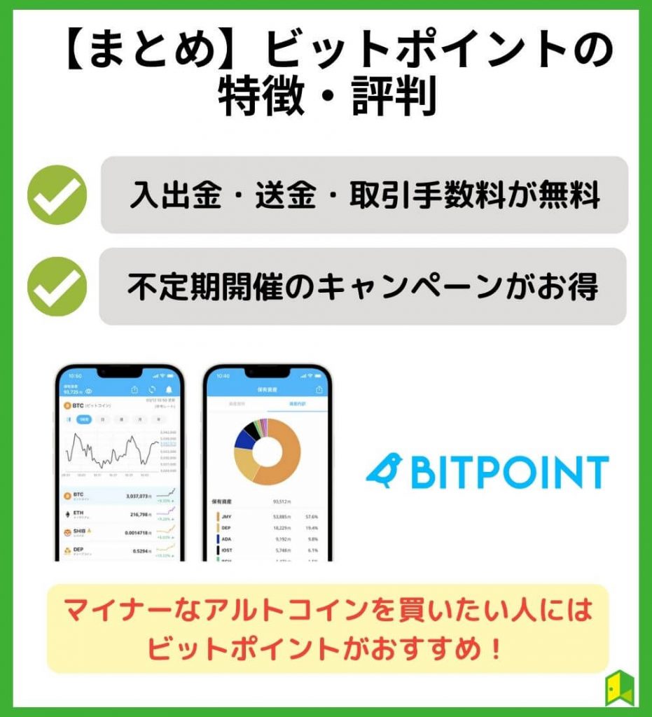 【まとめ】BITPOINTの特徴・評判