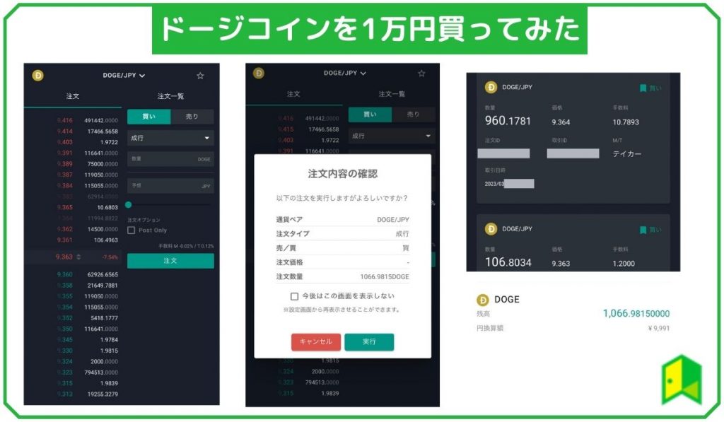 ドージコインを1万円買ってみた