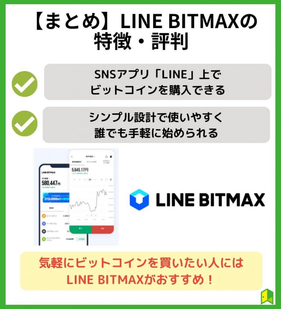【まとめ】LINE BITMAXの特徴・評判