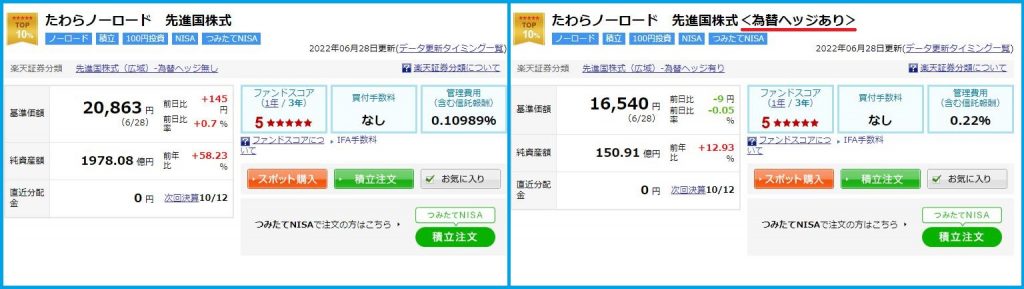 たわらノーロード2種類