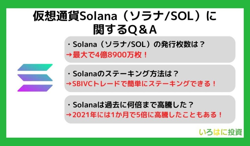 仮想通貨Solana（ソラナ/SOL）に関するQ＆A