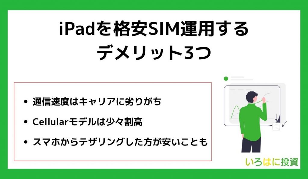 iPadを格安SIM運用するデメリット3つ