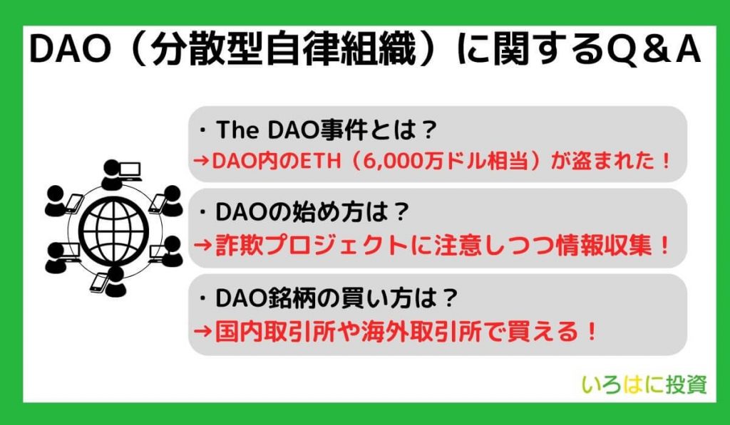 DAO（分散型自律組織）に関するQ&A
