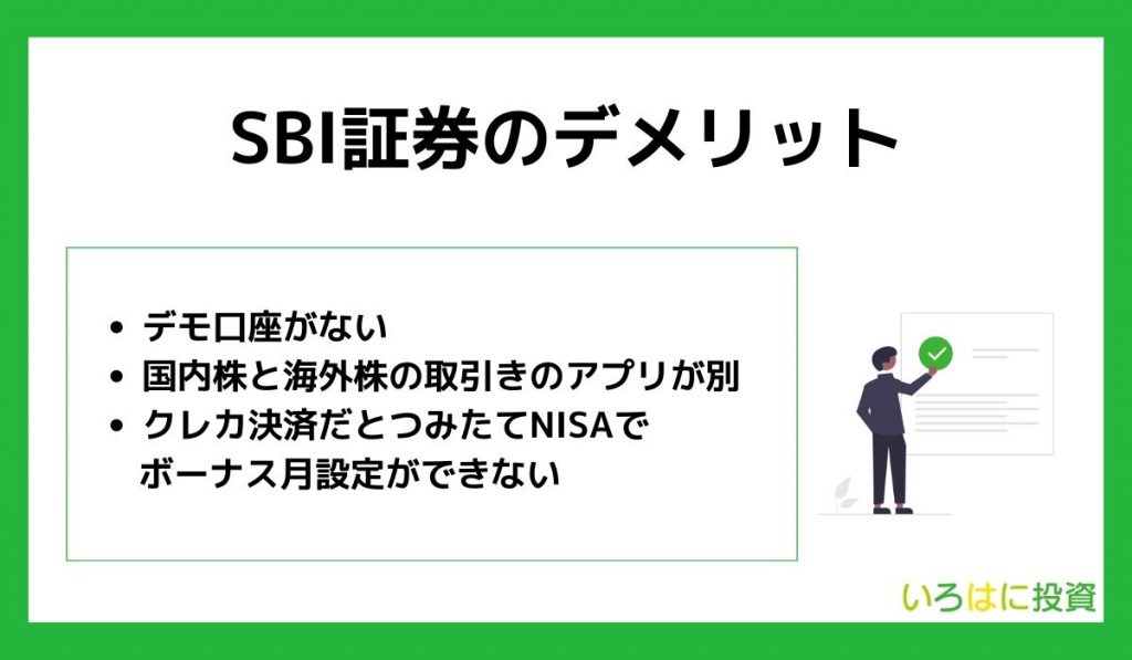 SBI証券のデメリット3つ