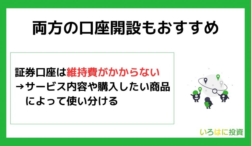 SBI証券と楽天証券は両方の口座開設もおすすめ