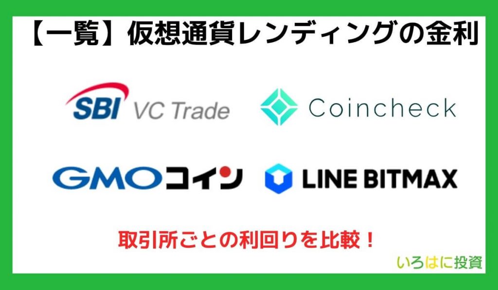 【比較】仮想通貨レンディングの金利一覧