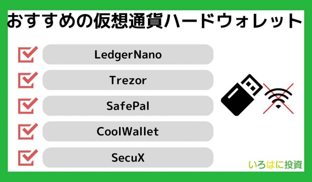仮想通貨ハードウォレットおすすめ5選