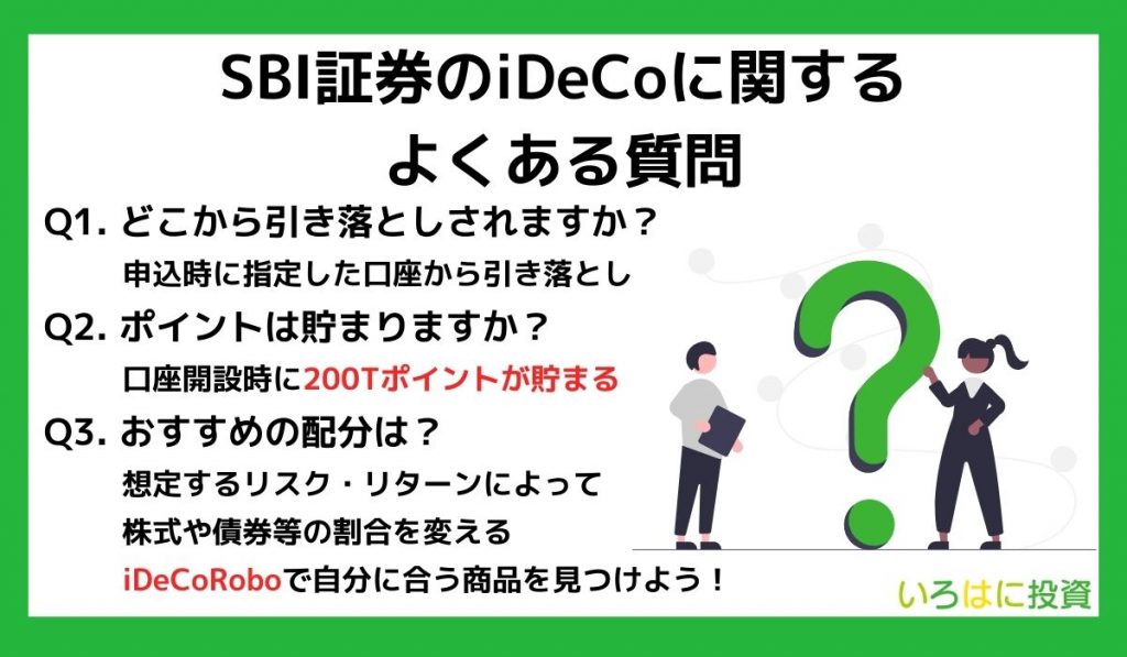 SBI証券のiDeCoに関するよくある質問