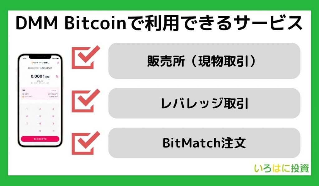 DMM Bitcoinで利用できるサービス