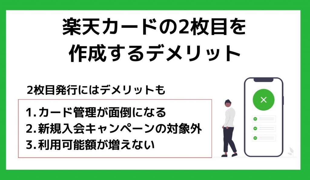 楽天カードの2枚目を作成するデメリット3つ