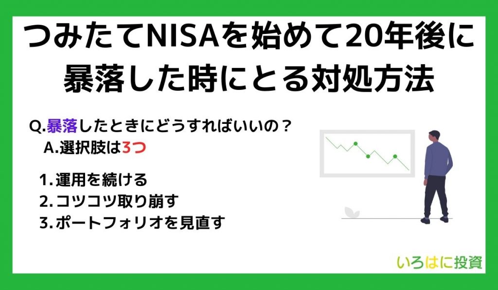 つみたてNISAを初めて20年後に暴落したときにとる対処方法