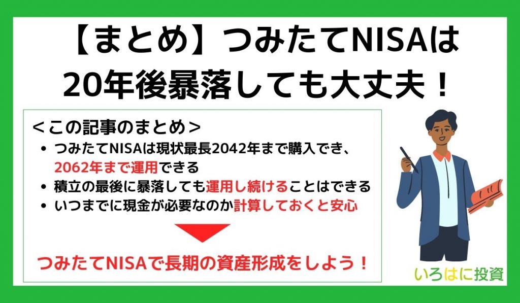 つみたてNISAは20年後暴落しても大丈夫