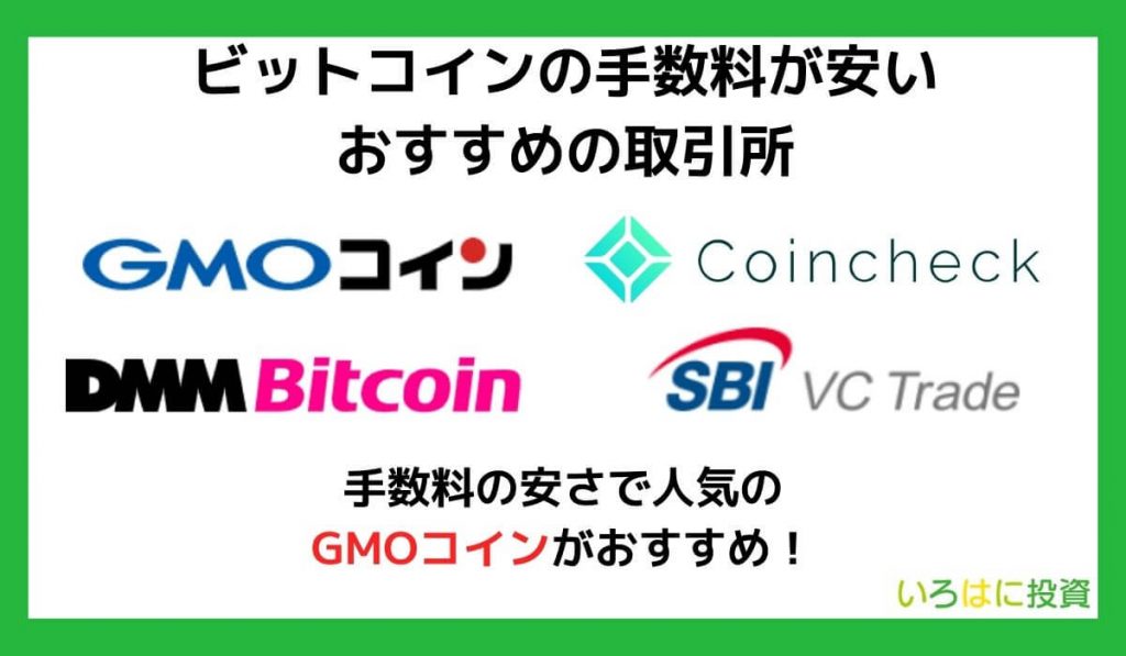 ビットコインの手数料が安いおすすめの取引所