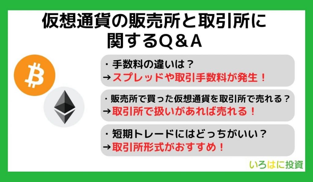 仮想通貨の販売所と取引所に関するQ&A