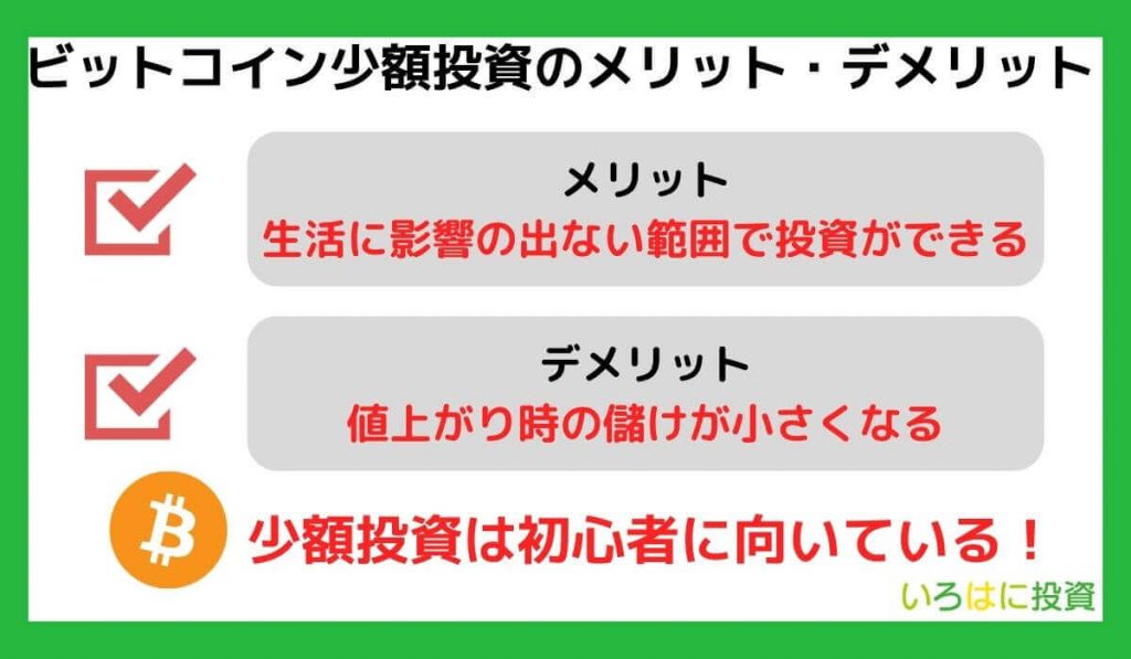 ビットコイン少額投資のメリット・デメリット