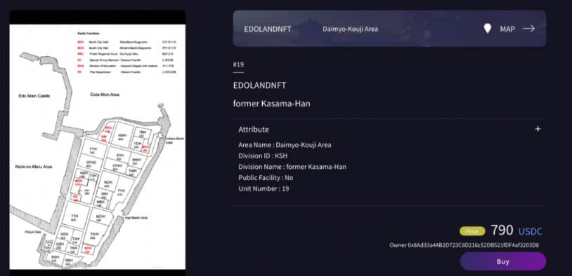 江戸の土地NFTを購入・運営できる