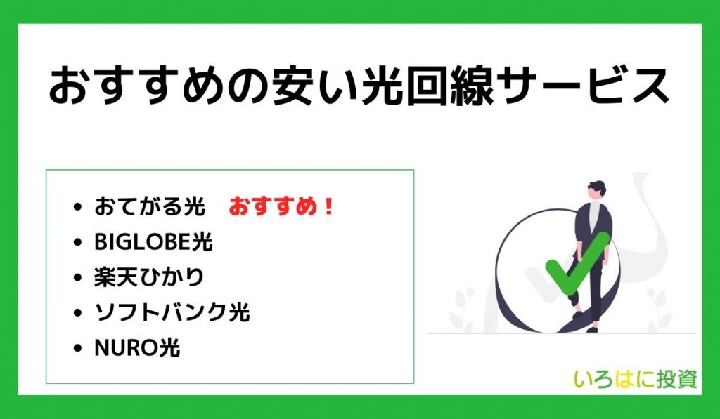 おすすめの安い光回線サービス