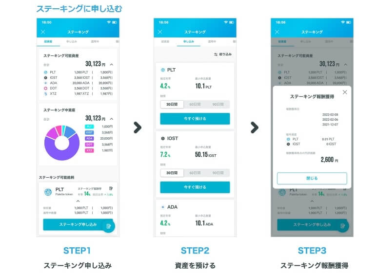 ステーキングの申込方法