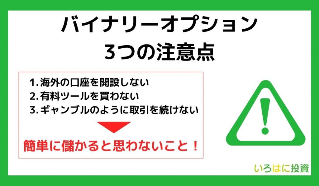 バイナリーオプションの注意点