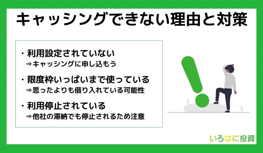 クレジットカードでキャッシングできない理由と対策