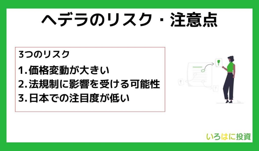 仮想通貨ヘデラのリスク・注意点