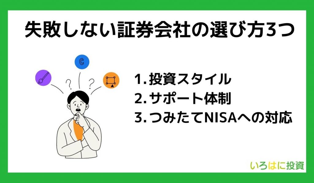 失敗しない証券会社の選び方3つ