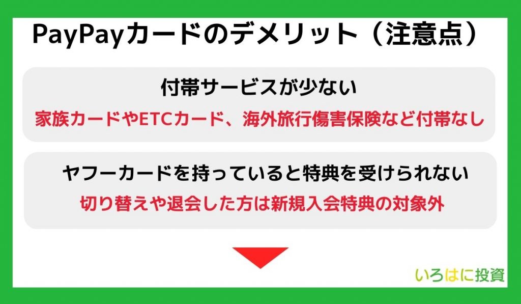 PayPayカードのデメリット・注意点
