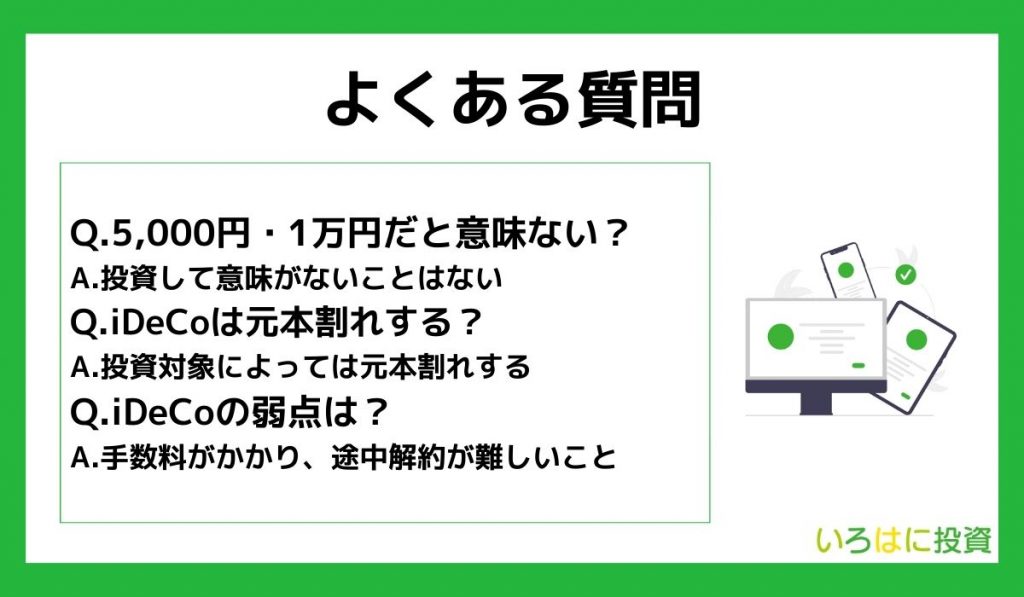 iDeCoのデメリットに関するよくある質問4つ