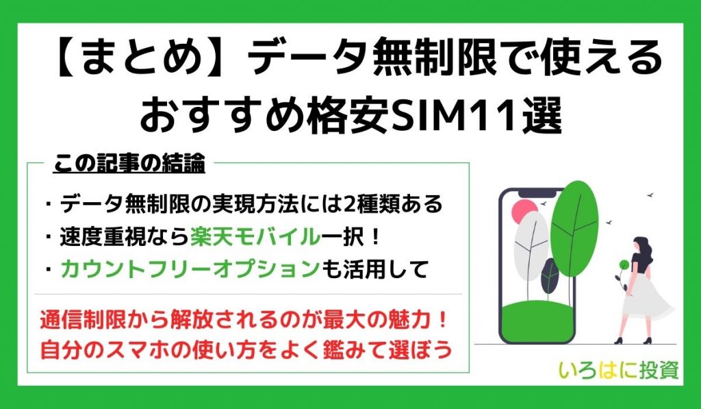 データ無制限格安SIMまとめ