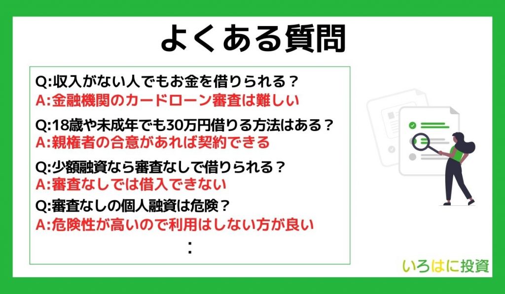 審査なしで30万円借りることに関するよくある質問