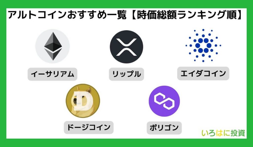 アルトコインおすすめ一覧【時価総額ランキング順に紹介】