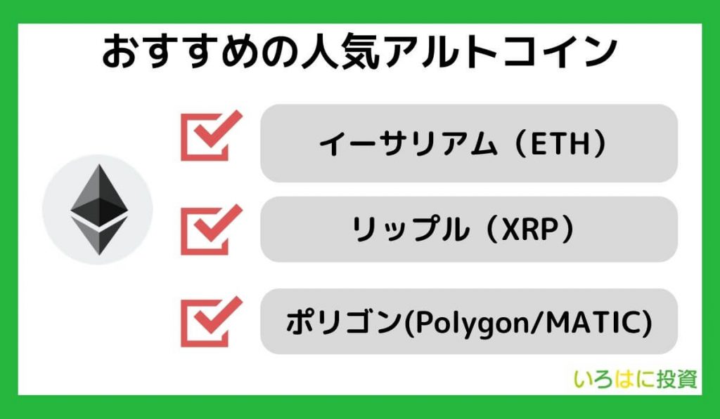 おすすめの人気アルトコイン