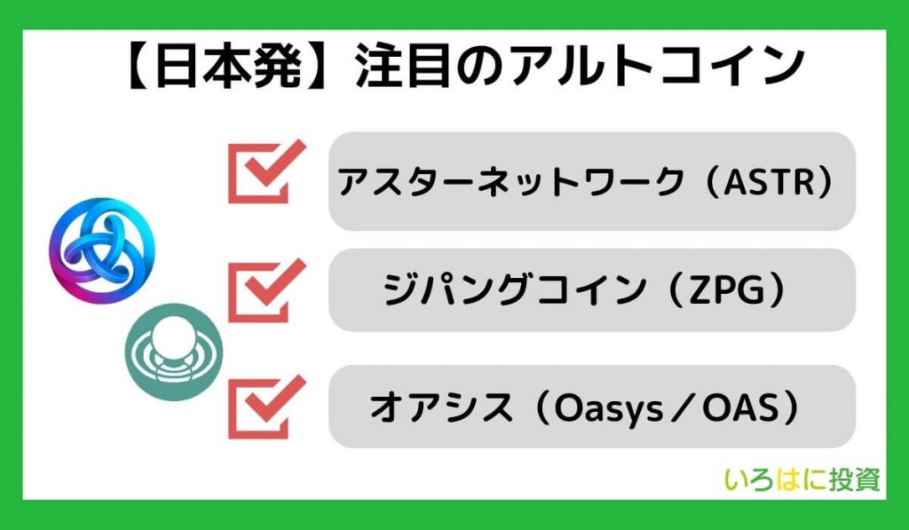 【日本発】注目のアルトコイン