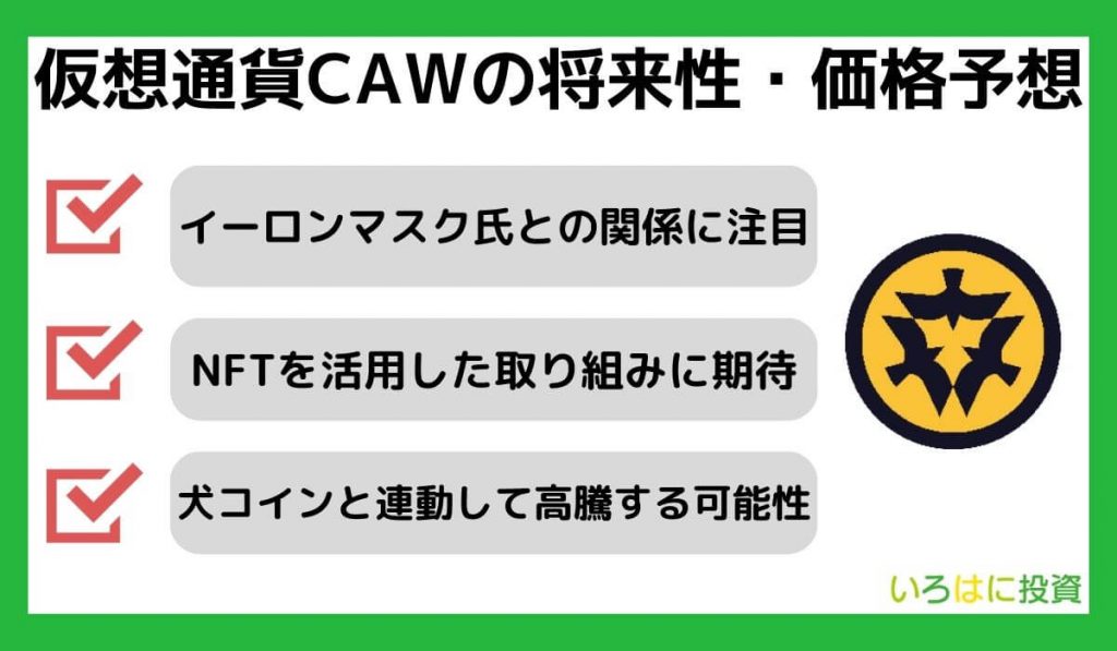 仮想通貨CAWの将来性・今後の価格予想