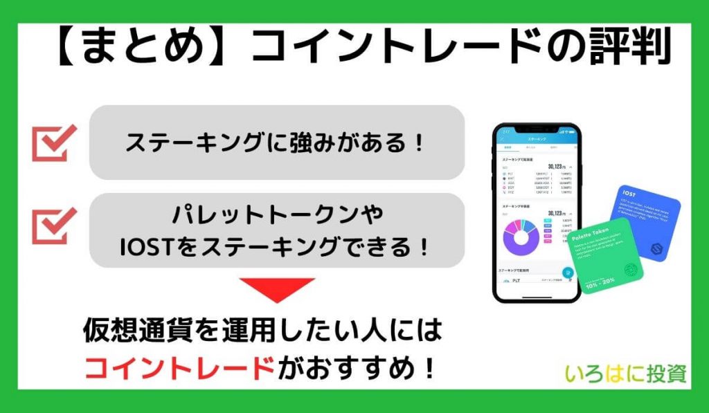 【まとめ】コイントレードの評判・手数料