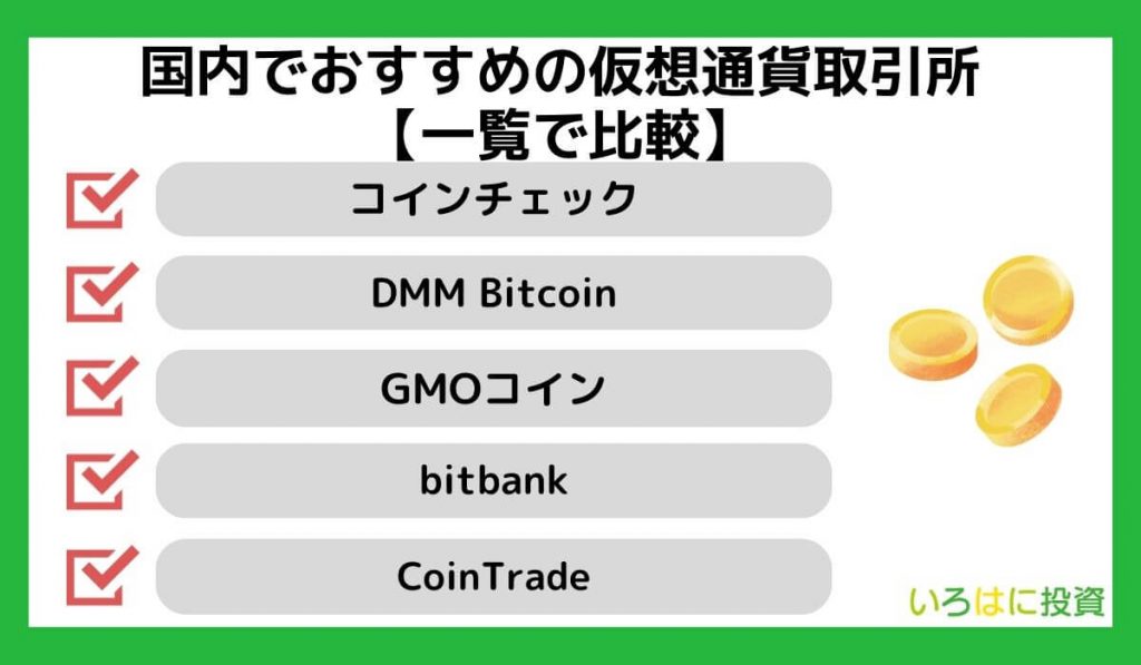 おすすめの仮想通貨取引所6選