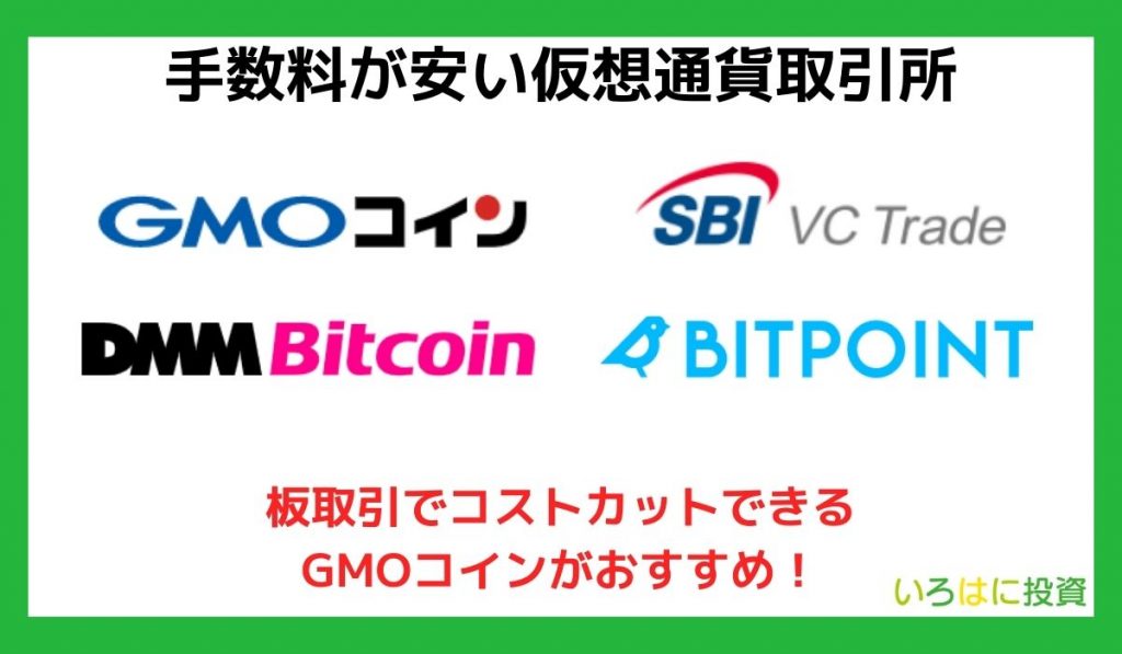 手数料が安いおすすめの仮想通貨取引所