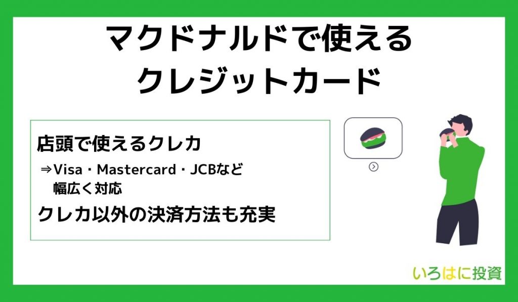 マクドナルドで使えるクレジットカード一覧