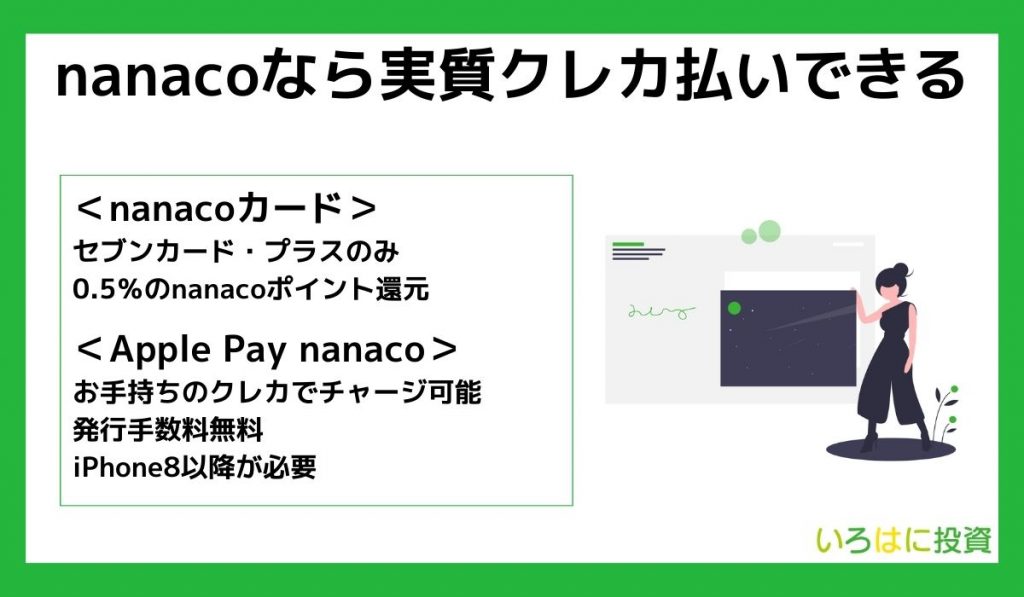 nanacoなら公共料金やプリカを実質クレカ払いできる