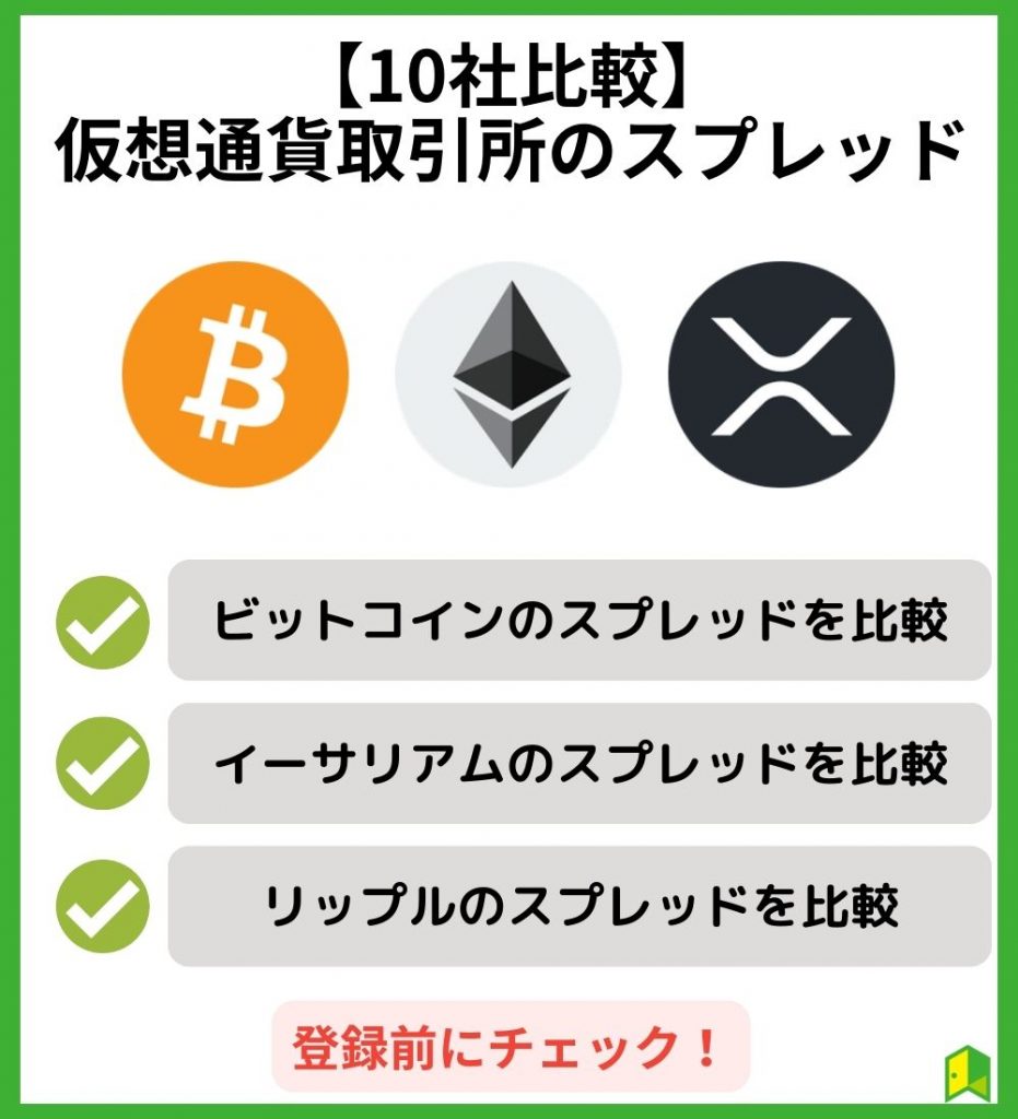 【10社比較】仮想通貨取引所のスプレッド【一覧】