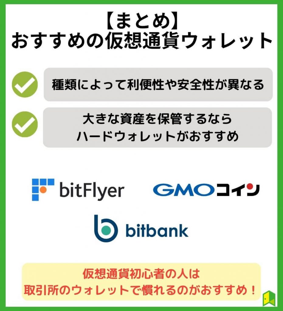 【まとめ】おすすめの仮想通貨ウォレット