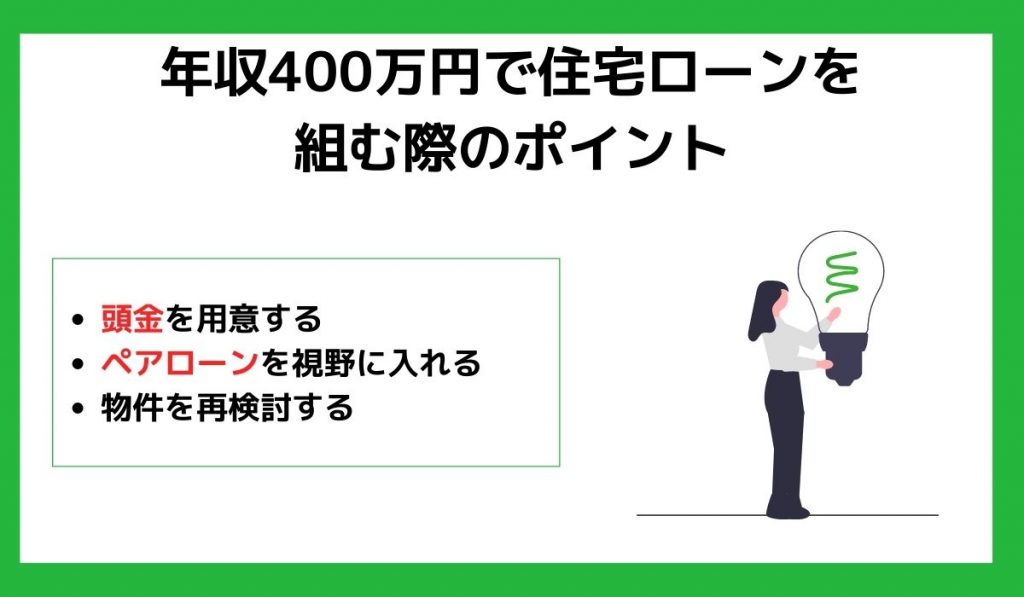 年収400万円で住宅ローンを組む際のポイント