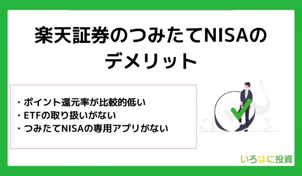 楽天証券でつみたてNISAを始めるデメリット3選