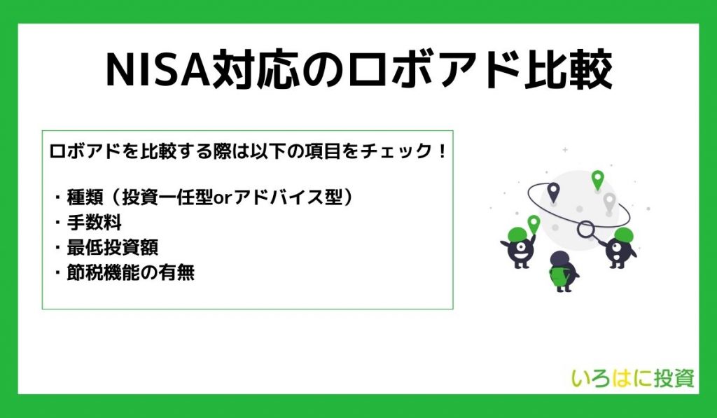 【一覧表】NISA対応のロボアドバイザーの比較