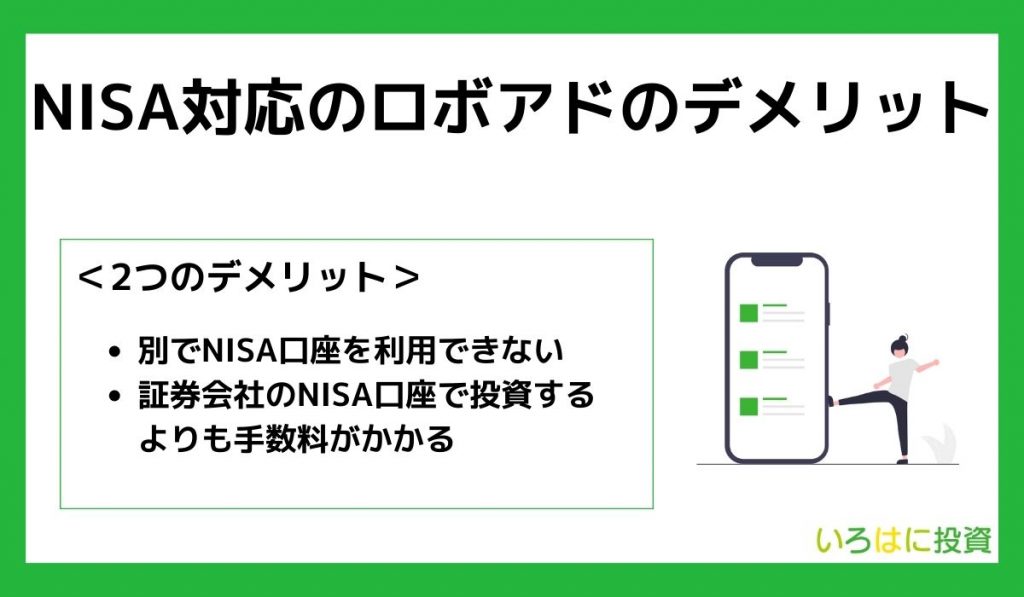 NISA対応のロボアドバイザー投資のデメリット