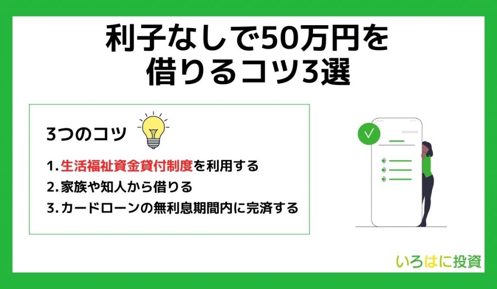 利子なしで50万円を借りるコツ3選