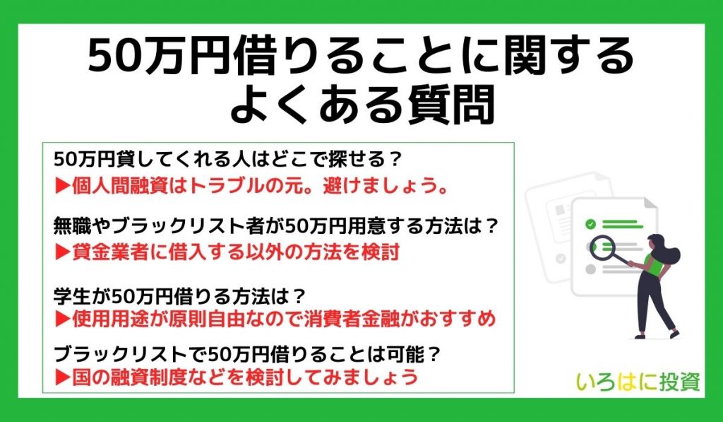 50万円借りることに関するよくある質問