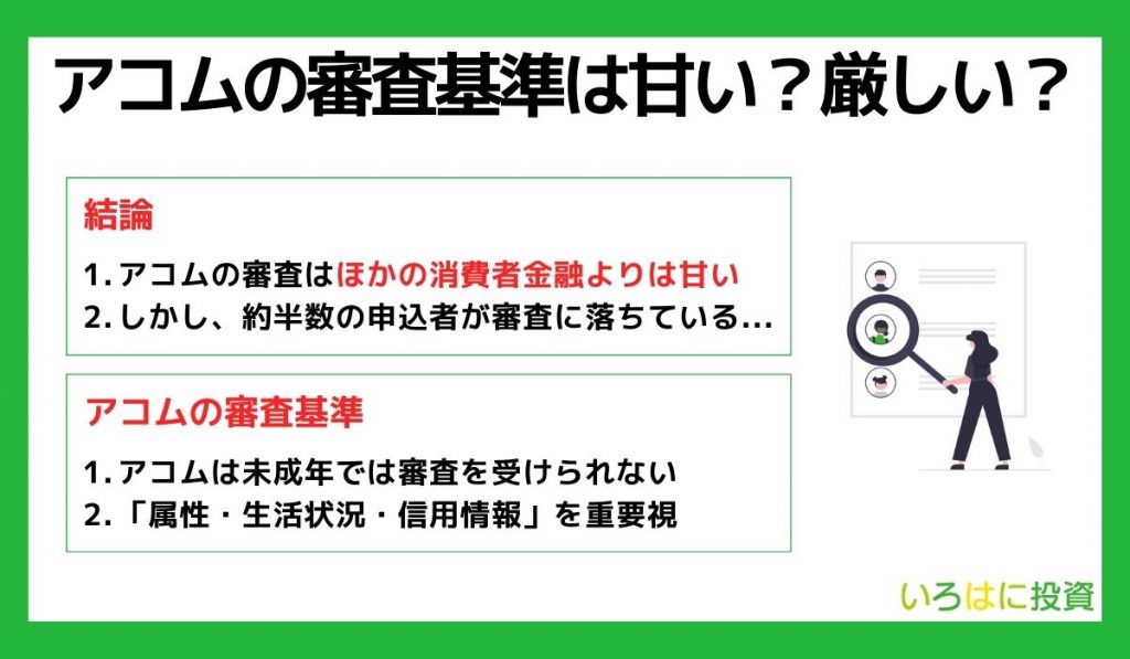 アコムの審査基準は甘い？厳しい？